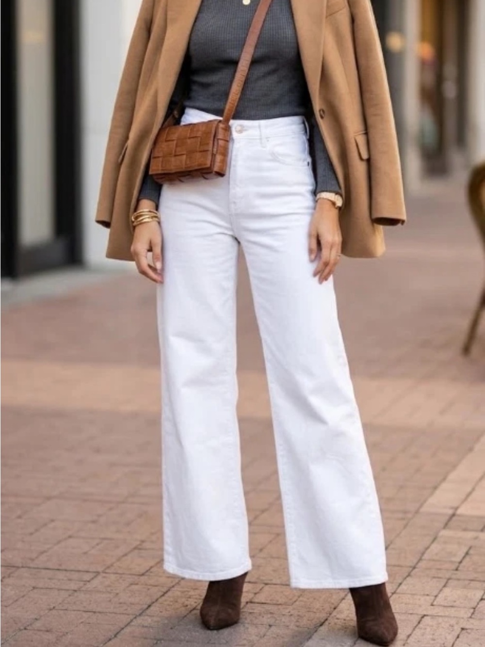 FRAME Le Slim Palazzo Jeans White Wide-Leg Jeans